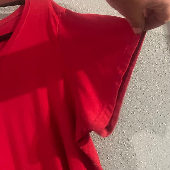 Time and Tru Women's Red XXL V Neck Baby Tee Retro Classic Feminine Classic - Picture 5 of 7